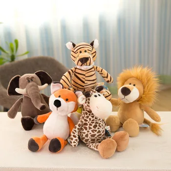 1pcs 25CM Bonito Leão, Elefante de Pelúcia Plush Doll Criativo Selva Série de bichos de Pelúcia de Brinquedos para as Crianças Presentes