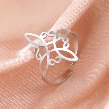 Celtics Nó do Anel de Aço da Cor Nórdicos aço inoxidável Viking anel de homens e mulheres Irlandeses Celtic jóia de presente de aniversário