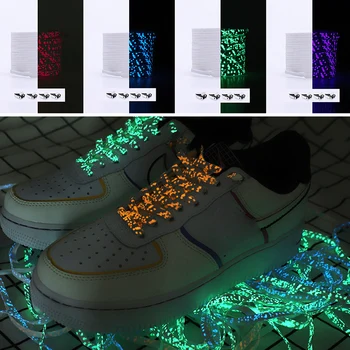 Novo Luminosa Cordões de sapatos Brilhantes Fluorescentes Cadarços De Tênis Televisão Cordões de Sapatos de Boot de Cadarço 100CM Cadarços 1Pair
