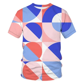 Verão Quente da Venda de Moda Geométrica de Homens, Mulheres 3d Impresso T-Shirts Casual Street Fitness Esportes Respirável Tops